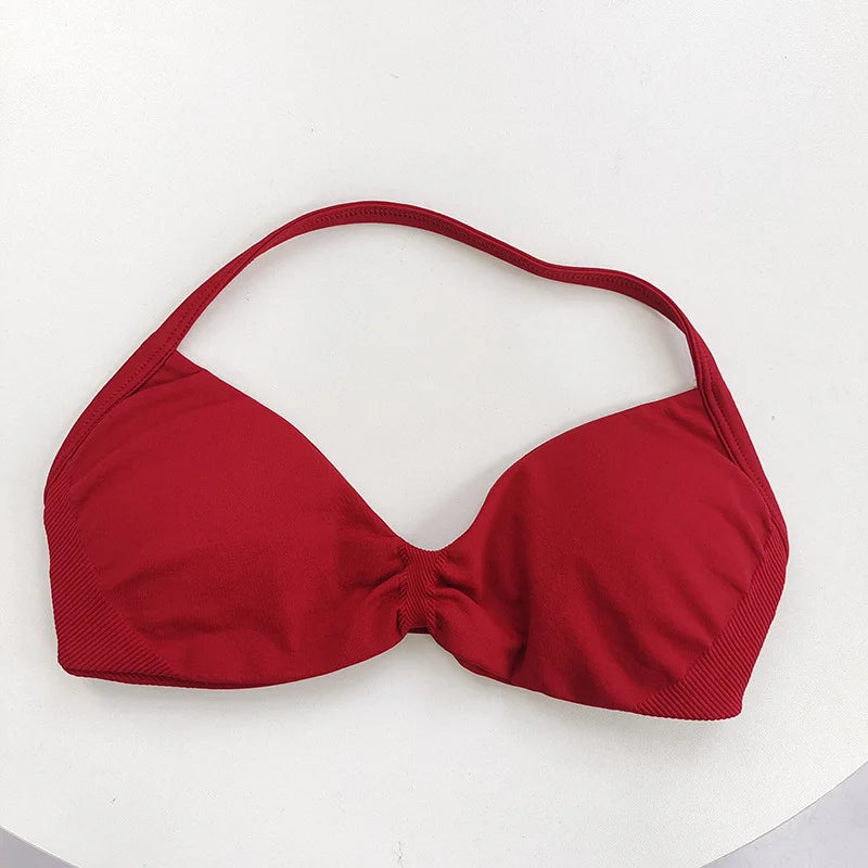 Women's High-Support Lace-Up Sports Bra - Thin-Strap Camisole, Seamless, Tight-Fit for Push-Up Training & Yoga, Gym Top