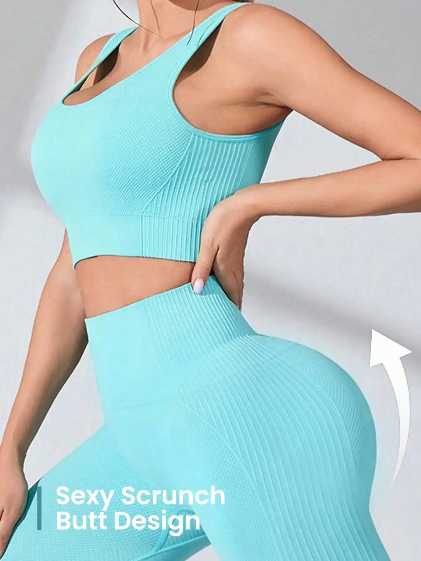AuraFit Seamless Cross-Back Yoga Set