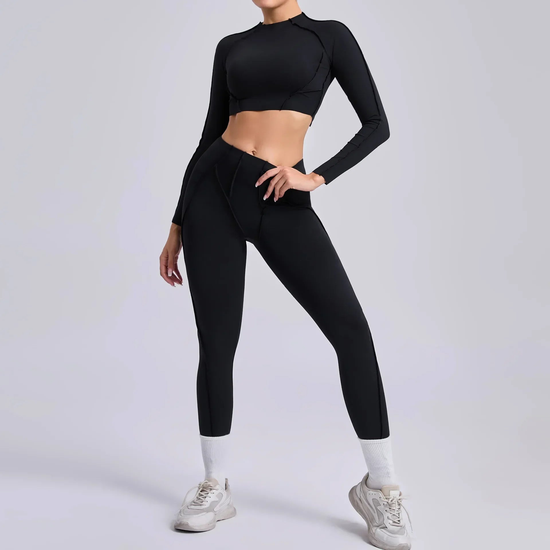 Seamless Yoga Sets Sports Fitness High Waist Hip-lifting Skinny Breathable Outdoors Running Workout Clothing Gym Suits for Women