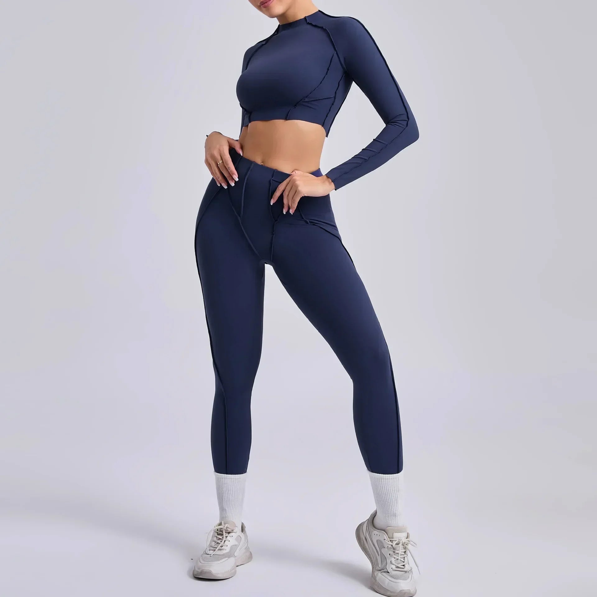 Seamless Yoga Sets Sports Fitness High Waist Hip-lifting Skinny Breathable Outdoors Running Workout Clothing Gym Suits for Women
