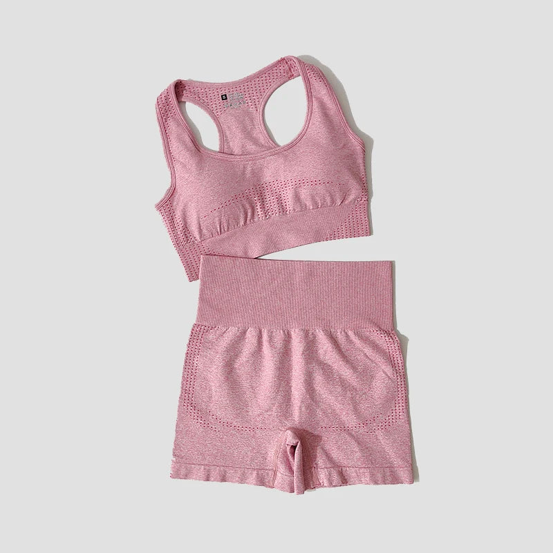 2/3/5PCS Seamless Women Yoga Set Workout Sportswear Gym Clothing Fitness Long Sleeve Crop Top High Waist Leggings Sports Suits