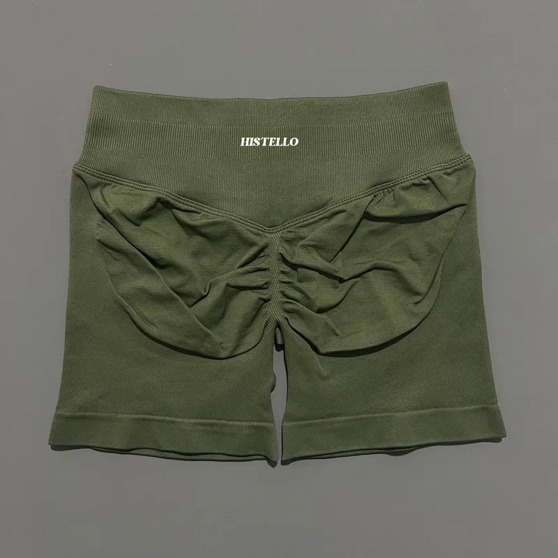 HISTELLO Impact Shorts Df Substitute High Waist Women Yoga Workout Shorts Seamless Leggings Stretch Fitness Gym Running Shorts