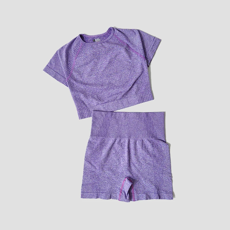 2/3/5PCS Seamless Women Yoga Set Workout Sportswear Gym Clothing Fitness Long Sleeve Crop Top High Waist Leggings Sports Suits