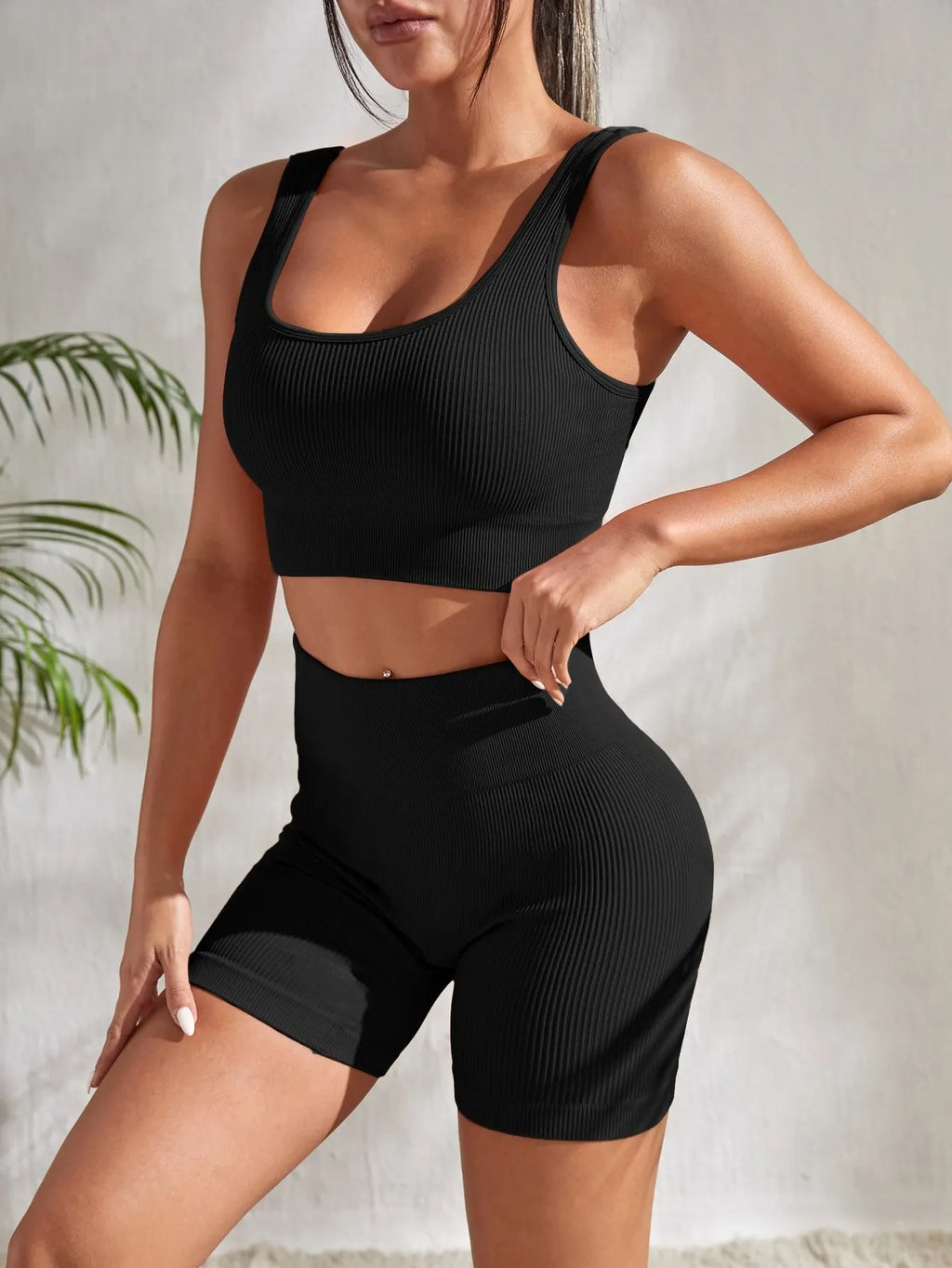 The Elevate Ribbed Crop & Shorts Set (2PC)