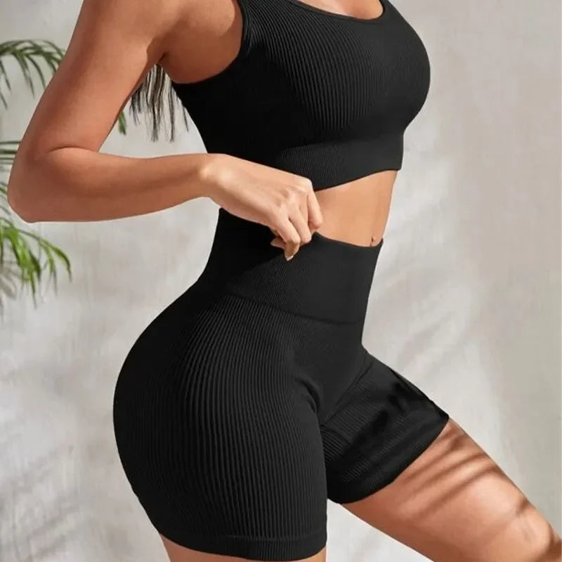 The Elevate Ribbed Sculpting Short Set (2PC)