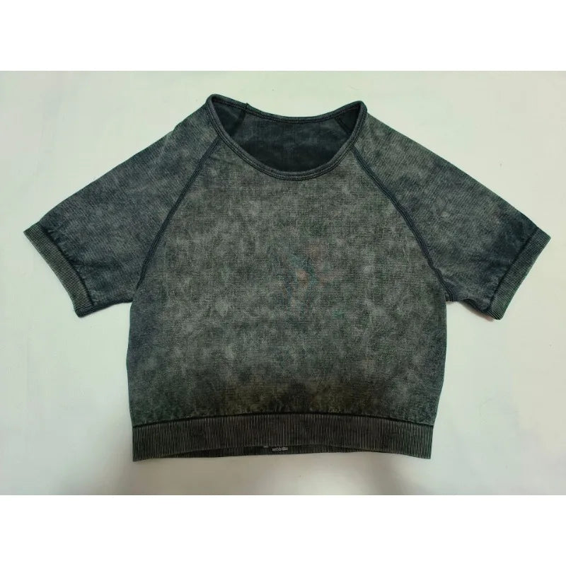 Sports High Waist Leggings Women V-back Waist Tights Stretchy Slim Yoga Fitness Set Seamless Short Sleeve Shorts and Pants Set