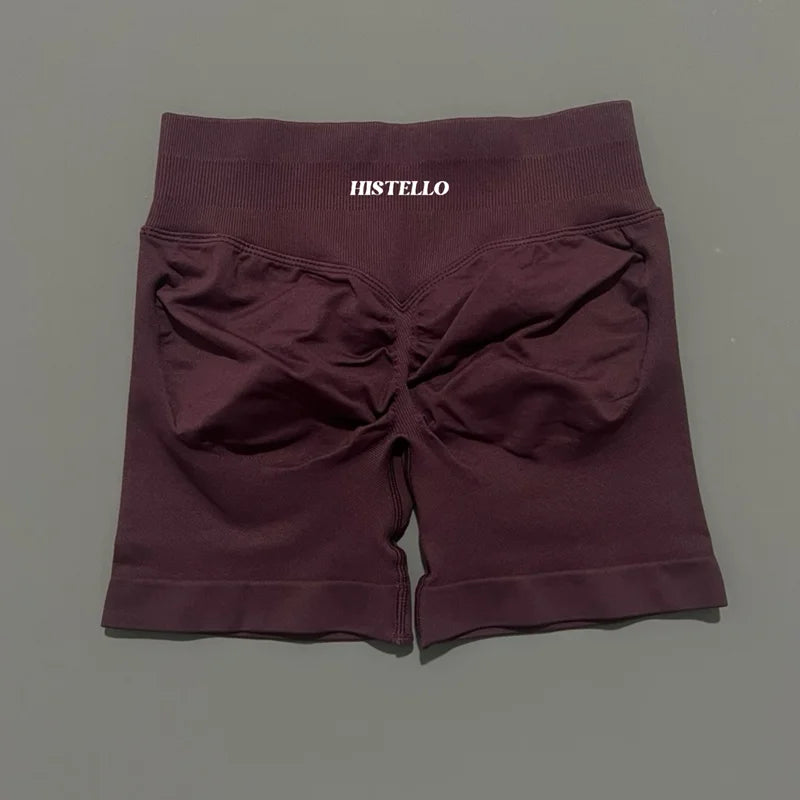 HISTELLO Impact Shorts Df Substitute High Waist Women Yoga Workout Shorts Seamless Leggings Stretch Fitness Gym Running Shorts