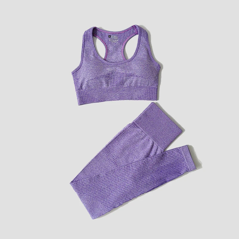 2/3/5PCS Seamless Women Yoga Set Workout Sportswear Gym Clothing Fitness Long Sleeve Crop Top High Waist Leggings Sports Suits