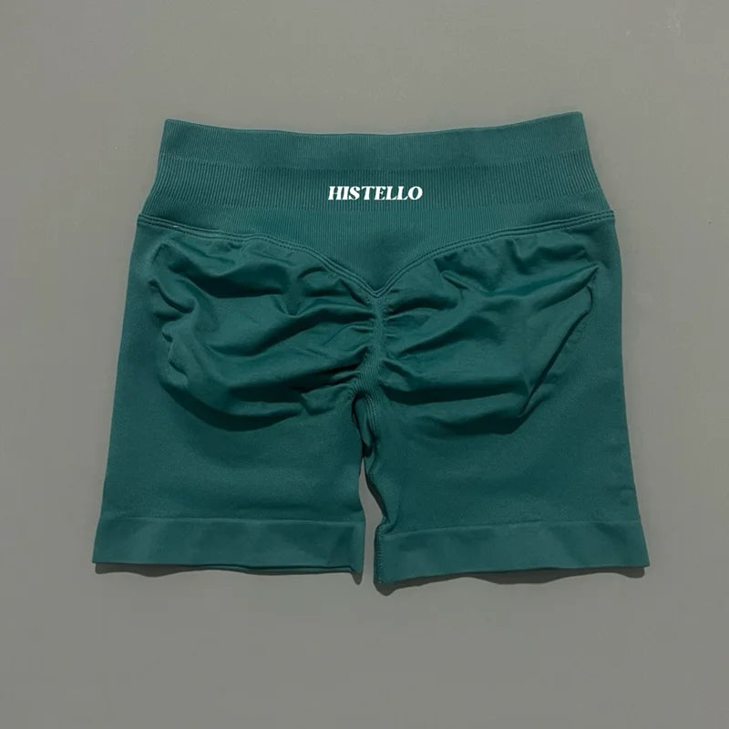 HISTELLO Impact Shorts Df Substitute High Waist Women Yoga Workout Shorts Seamless Leggings Stretch Fitness Gym Running Shorts