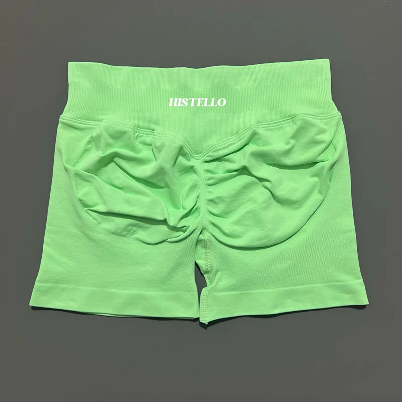HISTELLO Impact Shorts Df Substitute High Waist Women Yoga Workout Shorts Seamless Leggings Stretch Fitness Gym Running Shorts