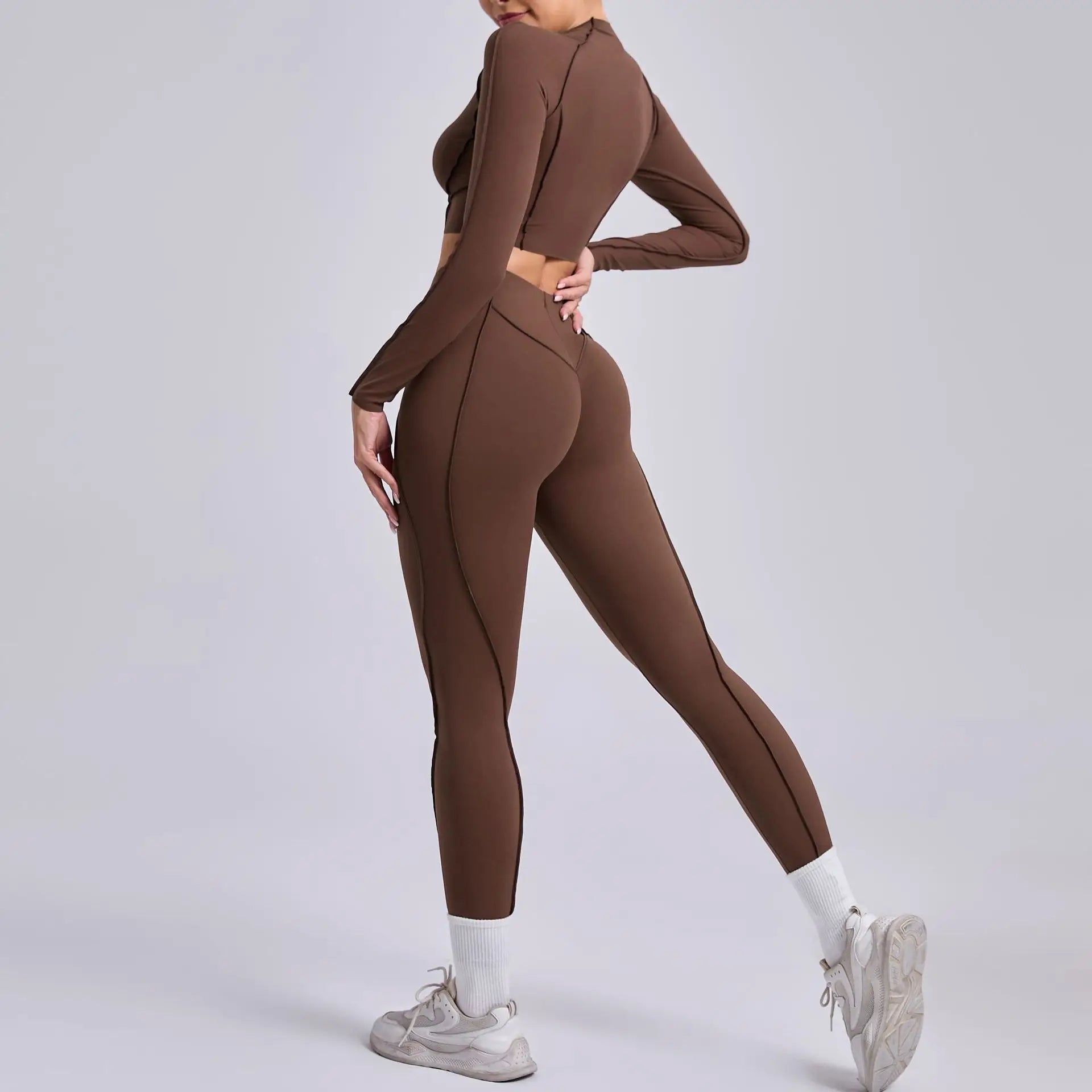 Seamless Yoga Sets Sports Fitness High Waist Hip-lifting Skinny Breathable Outdoors Running Workout Clothing Gym Suits for Women