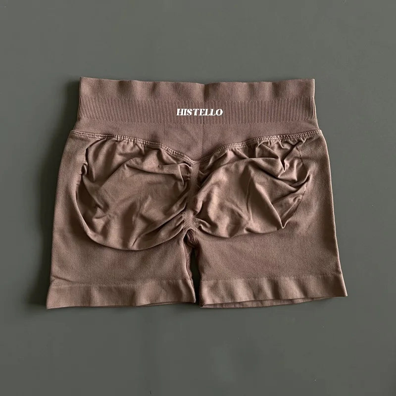 HISTELLO Impact Shorts Df Substitute High Waist Women Yoga Workout Shorts Seamless Leggings Stretch Fitness Gym Running Shorts