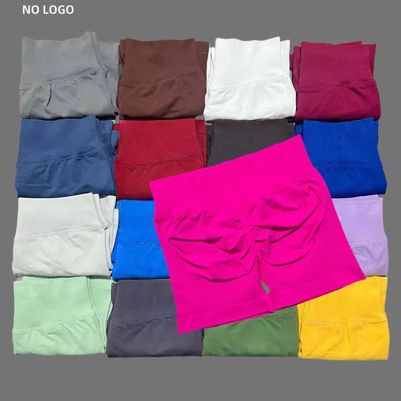 HISTELLO Impact Shorts 4.5" Women Fitness Sports Biker Shorts Low Waist Gym Short Workout Scrunch Butt Yoga Seamless Leggings