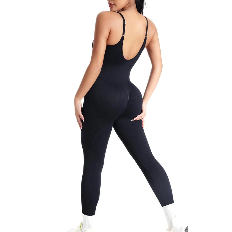 One-piece Seamless Sport Yoga Jumpsuit Sexy Back Bodycon Workout Clothes for Women Outfit Fitness suit