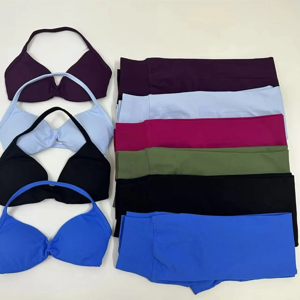 2 Piece Yoga Set Strappy Bra&Leggings Gril's Women's Resistance Training Yoga Pilates Gym Workout Suit High Elastic Seamless Set