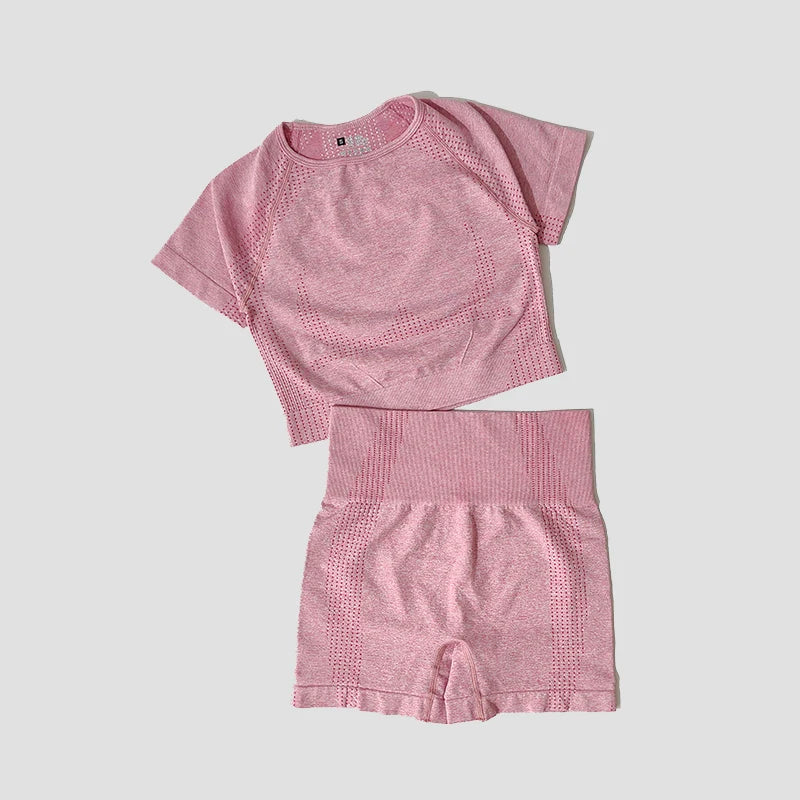 2/3/5PCS Seamless Women Yoga Set Workout Sportswear Gym Clothing Fitness Long Sleeve Crop Top High Waist Leggings Sports Suits