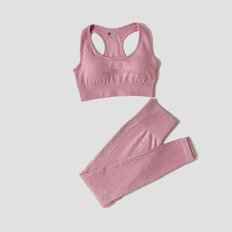 2/3/5PCS Seamless Women Yoga Set Workout Sportswear Gym Clothing Fitness Long Sleeve Crop Top High Waist Leggings Sports Suits