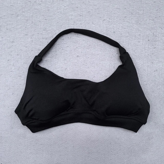 Shorts Set 2 Pieces Seamless Yoga Set Workout Tracksuit Women Halter Sport Bra And Low Waist Scrunch Bum Gym Shorts Suits