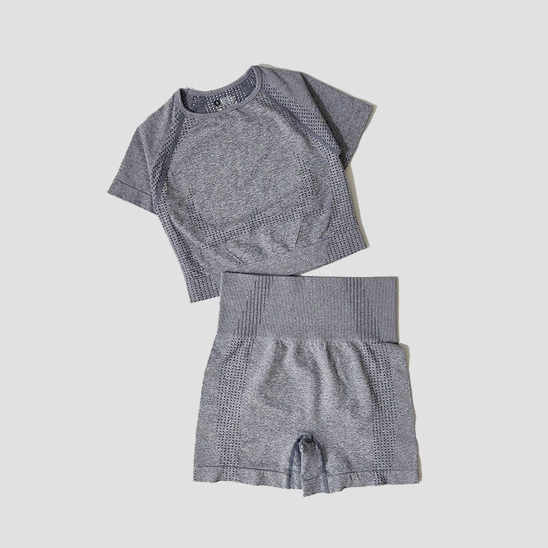 2/3/5PCS Seamless Women Yoga Set Workout Sportswear Gym Clothing Fitness Long Sleeve Crop Top High Waist Leggings Sports Suits