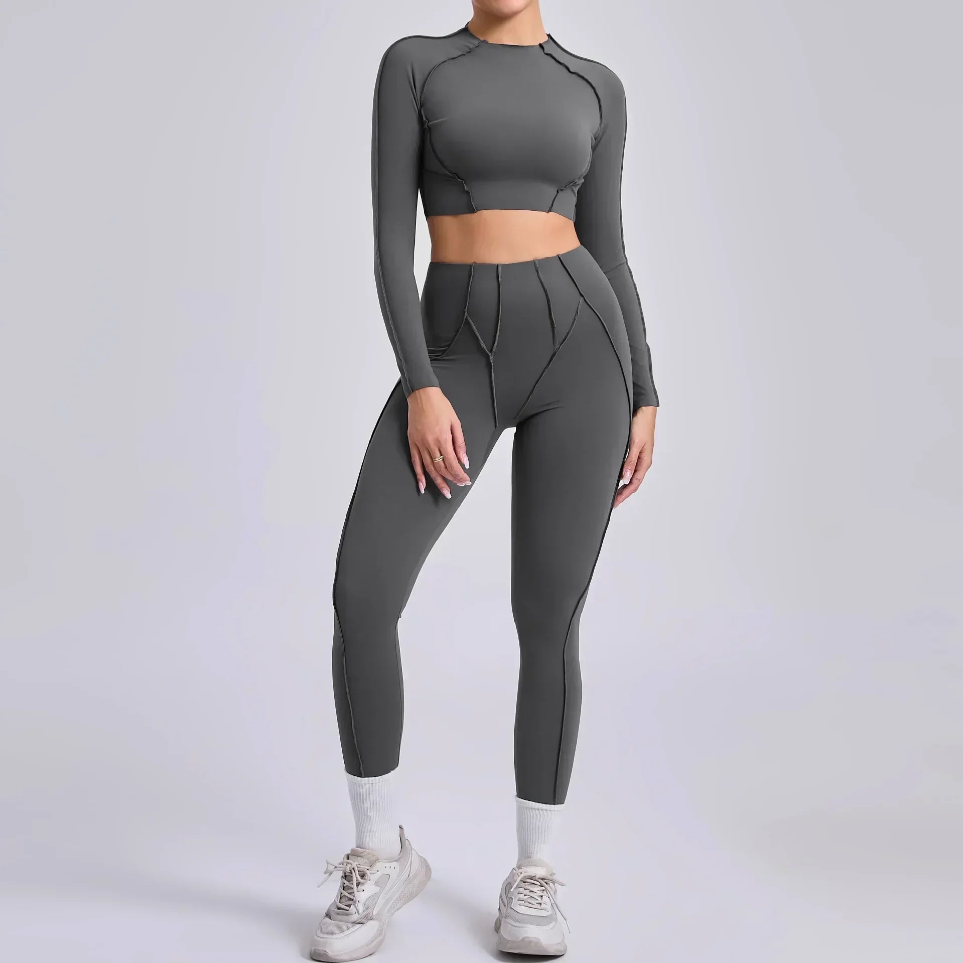 Seamless Yoga Sets Sports Fitness High Waist Hip-lifting Skinny Breathable Outdoors Running Workout Clothing Gym Suits for Women