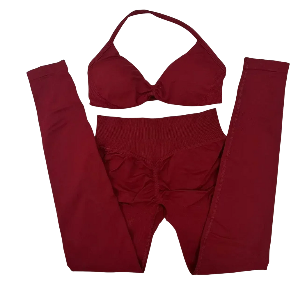 2 Piece Yoga Set Strappy Bra&Leggings Gril's Women's Resistance Training Yoga Pilates Gym Workout Suit High Elastic Seamless Set