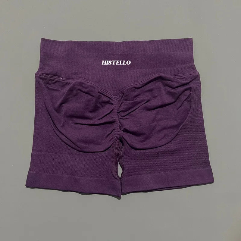 HISTELLO Impact Shorts Df Substitute High Waist Women Yoga Workout Shorts Seamless Leggings Stretch Fitness Gym Running Shorts