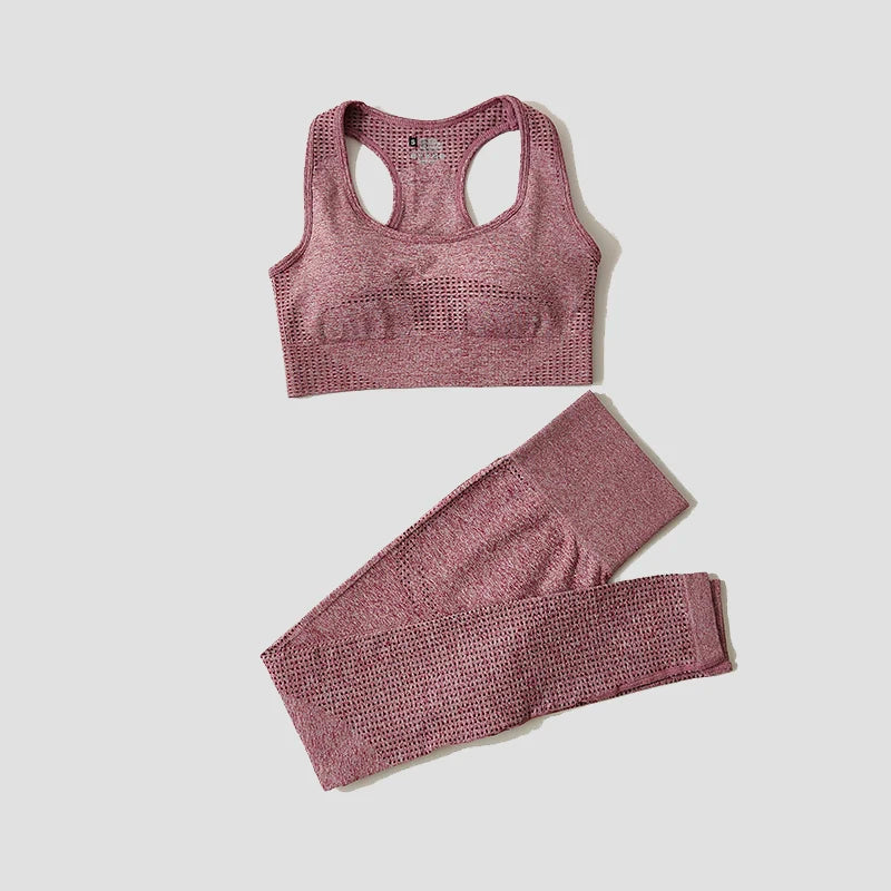 2/3/5PCS Seamless Women Yoga Set Workout Sportswear Gym Clothing Fitness Long Sleeve Crop Top High Waist Leggings Sports Suits