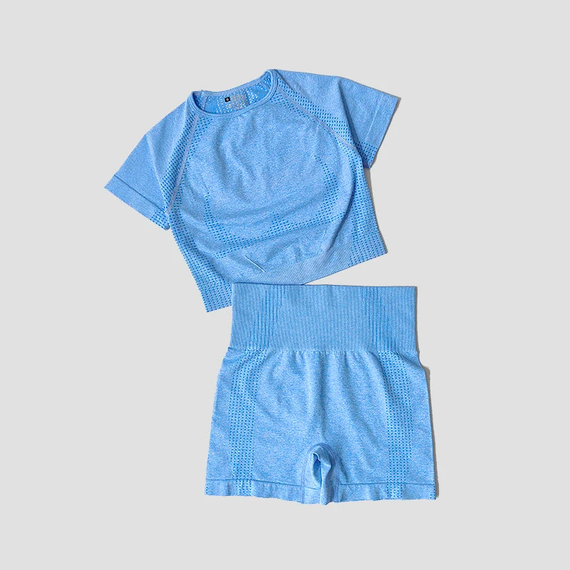 2/3/5PCS Seamless Women Yoga Set Workout Sportswear Gym Clothing Fitness Long Sleeve Crop Top High Waist Leggings Sports Suits