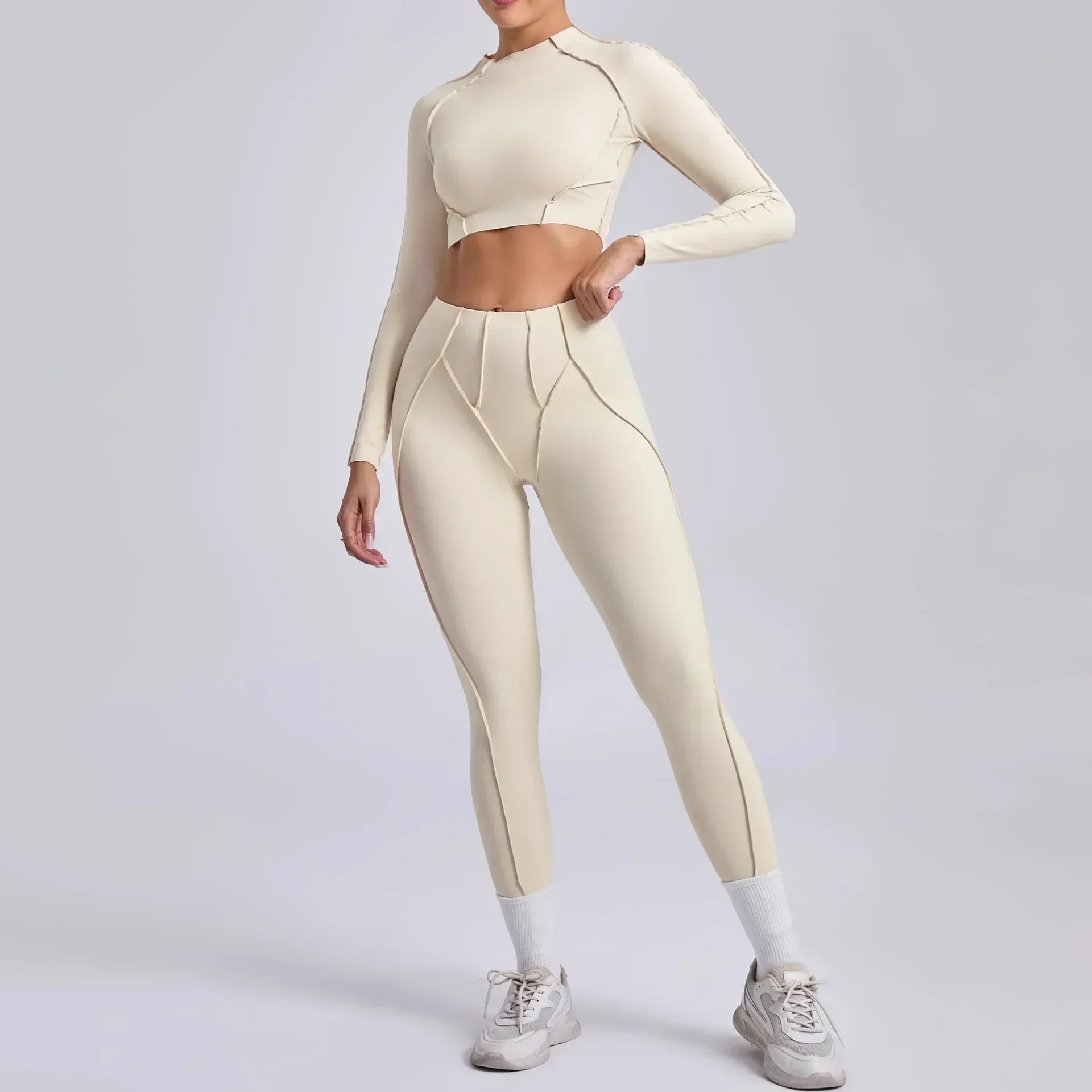 Seamless Yoga Sets Sports Fitness High Waist Hip-lifting Skinny Breathable Outdoors Running Workout Clothing Gym Suits for Women