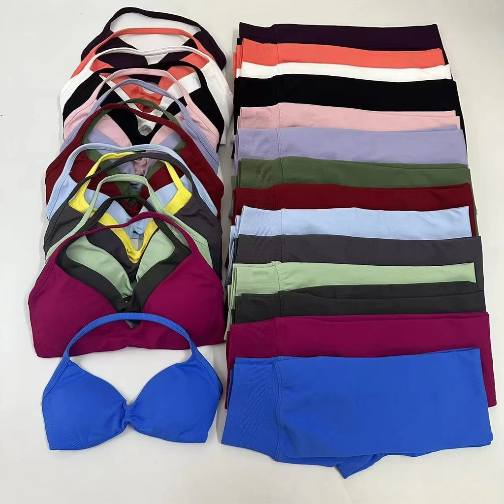 2 Piece Yoga Set Strappy Bra&Leggings Gril's Women's Resistance Training Yoga Pilates Gym Workout Suit High Elastic Seamless Set