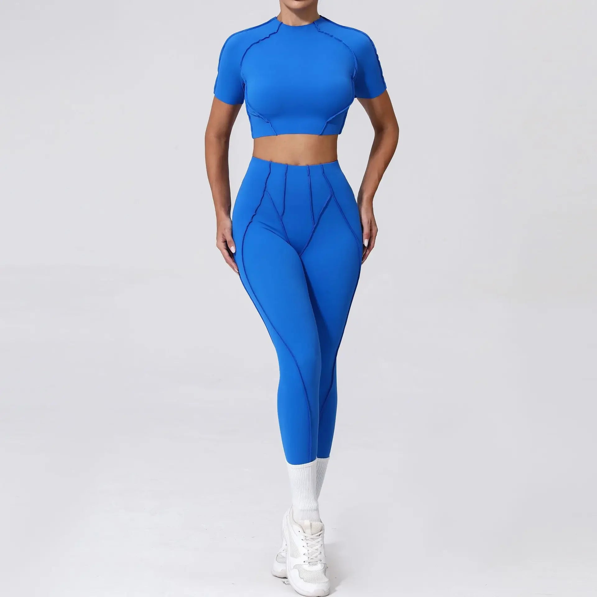Seamless Yoga Sets Sports Fitness High Waist Hip-lifting Skinny Breathable Outdoors Running Workout Clothing Gym Suits for Women