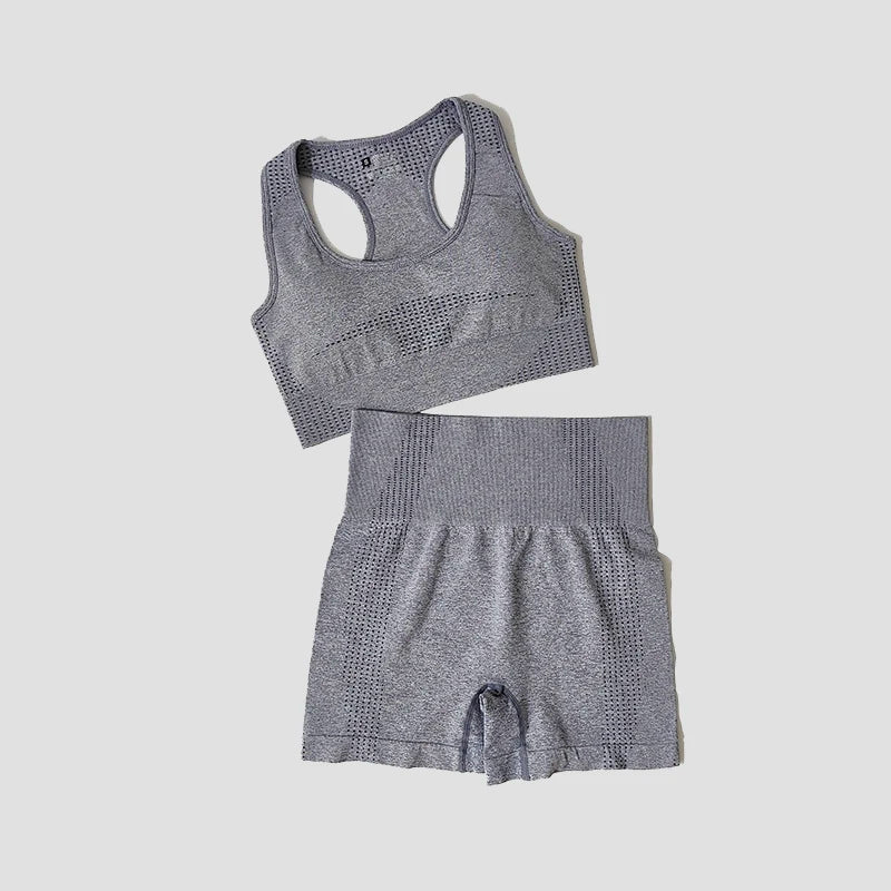 2/3/5PCS Seamless Women Yoga Set Workout Sportswear Gym Clothing Fitness Long Sleeve Crop Top High Waist Leggings Sports Suits