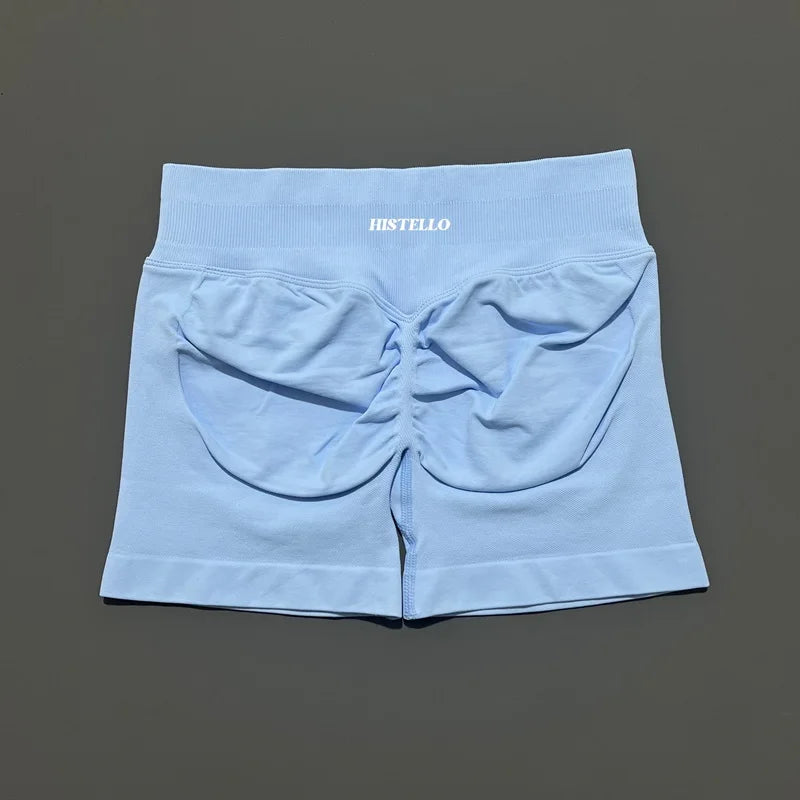 HISTELLO Impact Shorts Df Substitute High Waist Women Yoga Workout Shorts Seamless Leggings Stretch Fitness Gym Running Shorts