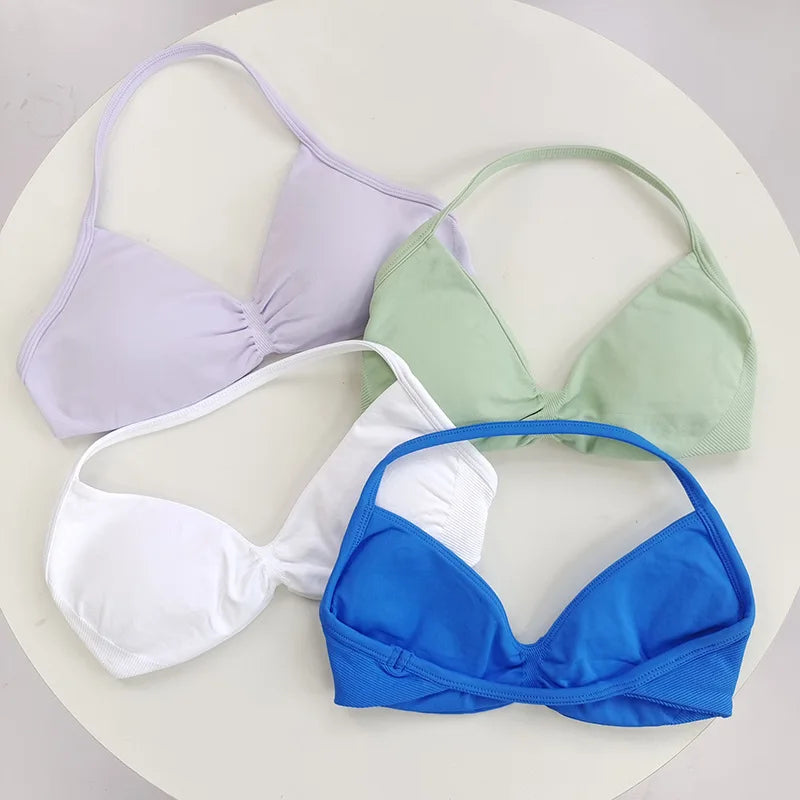 Seamless Lace-Up High-Support Bra