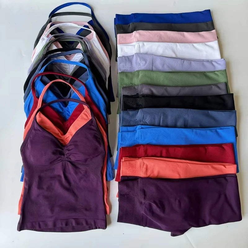 2 Piece Yoga Set Strappy Bra&Leggings Gril's Women's Resistance Training Yoga Pilates Gym Workout Suit High Elastic Seamless Set