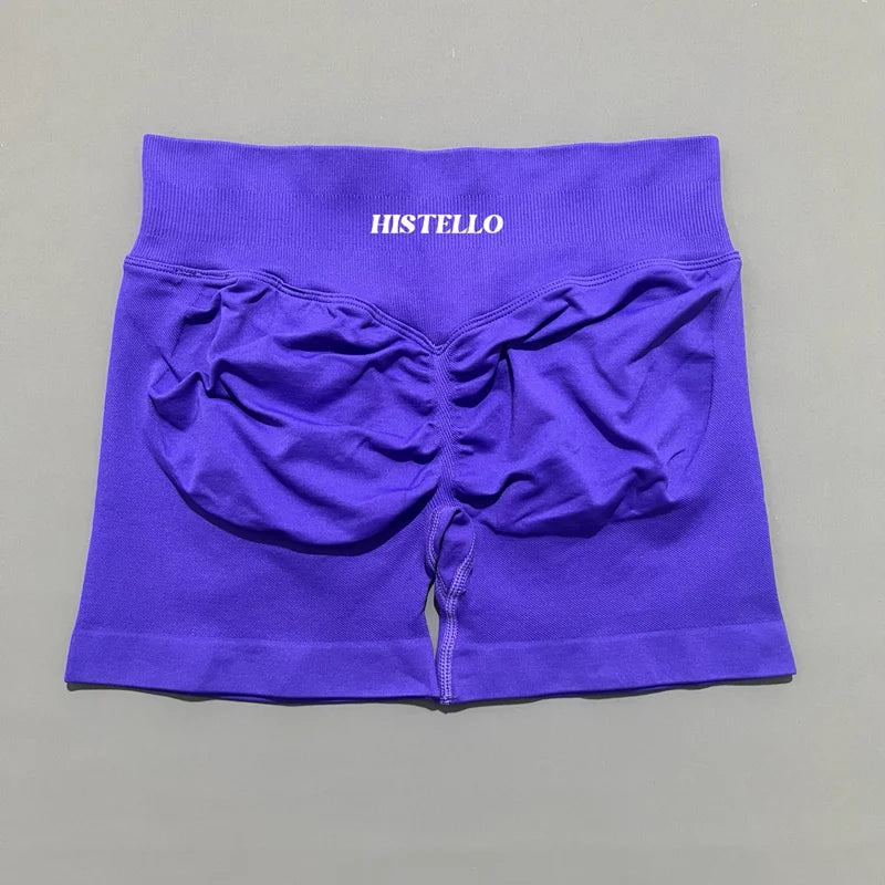 HISTELLO Impact Shorts Df Substitute High Waist Women Yoga Workout Shorts Seamless Leggings Stretch Fitness Gym Running Shorts
