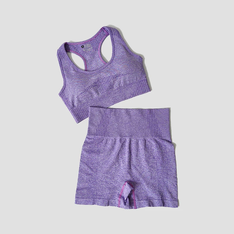 2/3/5PCS Seamless Women Yoga Set Workout Sportswear Gym Clothing Fitness Long Sleeve Crop Top High Waist Leggings Sports Suits