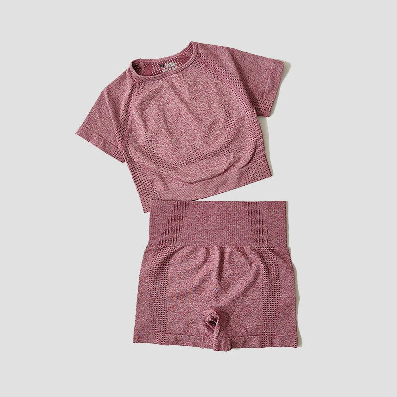 2/3/5PCS Seamless Women Yoga Set Workout Sportswear Gym Clothing Fitness Long Sleeve Crop Top High Waist Leggings Sports Suits