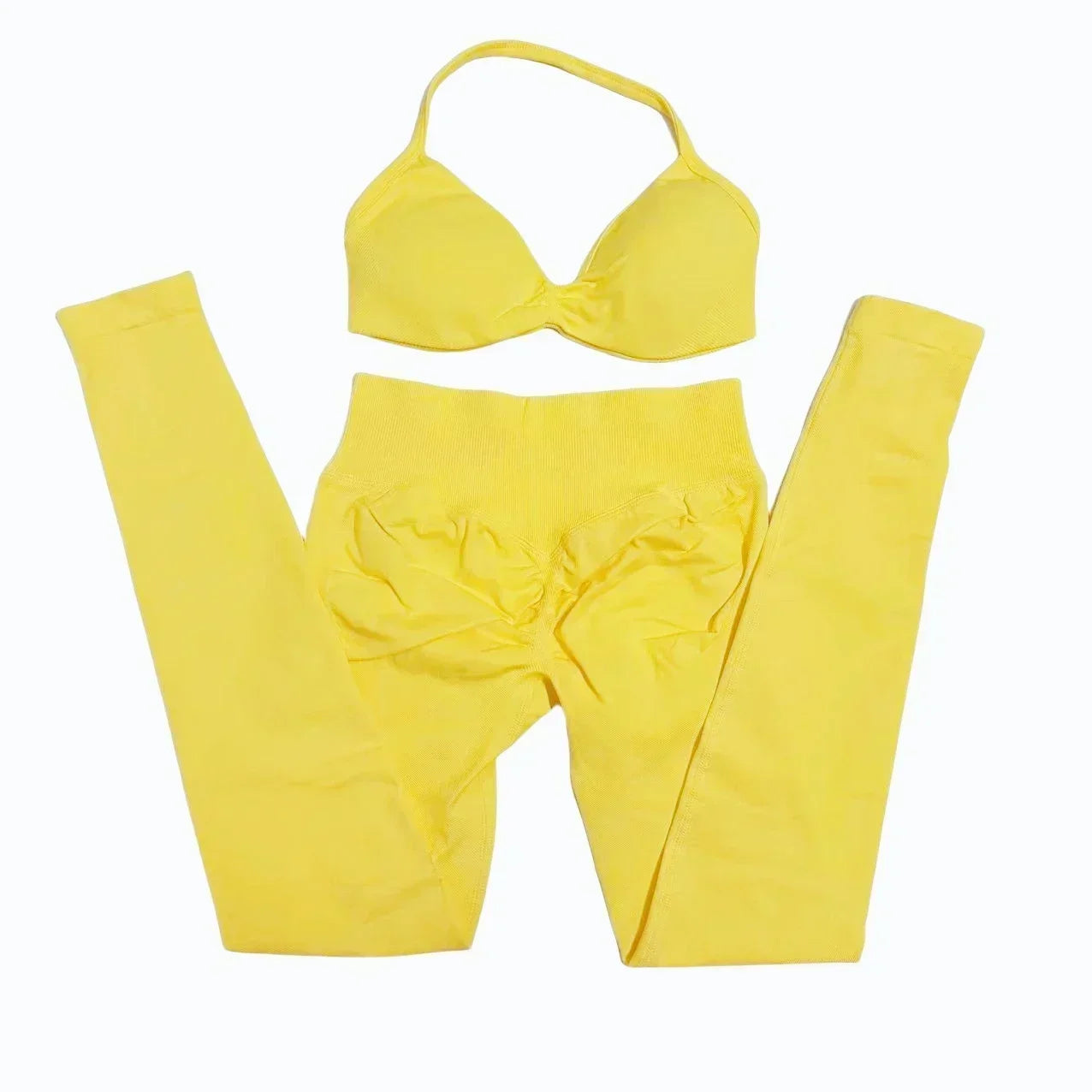 2 Piece Yoga Set Strappy Bra&Leggings Gril's Women's Resistance Training Yoga Pilates Gym Workout Suit High Elastic Seamless Set