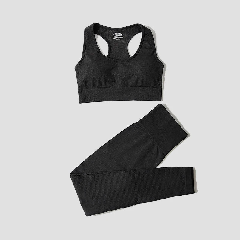 2/3/5PCS Seamless Women Yoga Set Workout Sportswear Gym Clothing Fitness Long Sleeve Crop Top High Waist Leggings Sports Suits