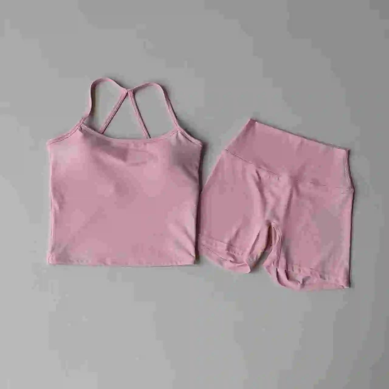 Sculpted Halter-Neck Seamless Short Set